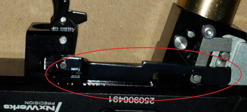 Trigger bar inside the Pistelle X-68